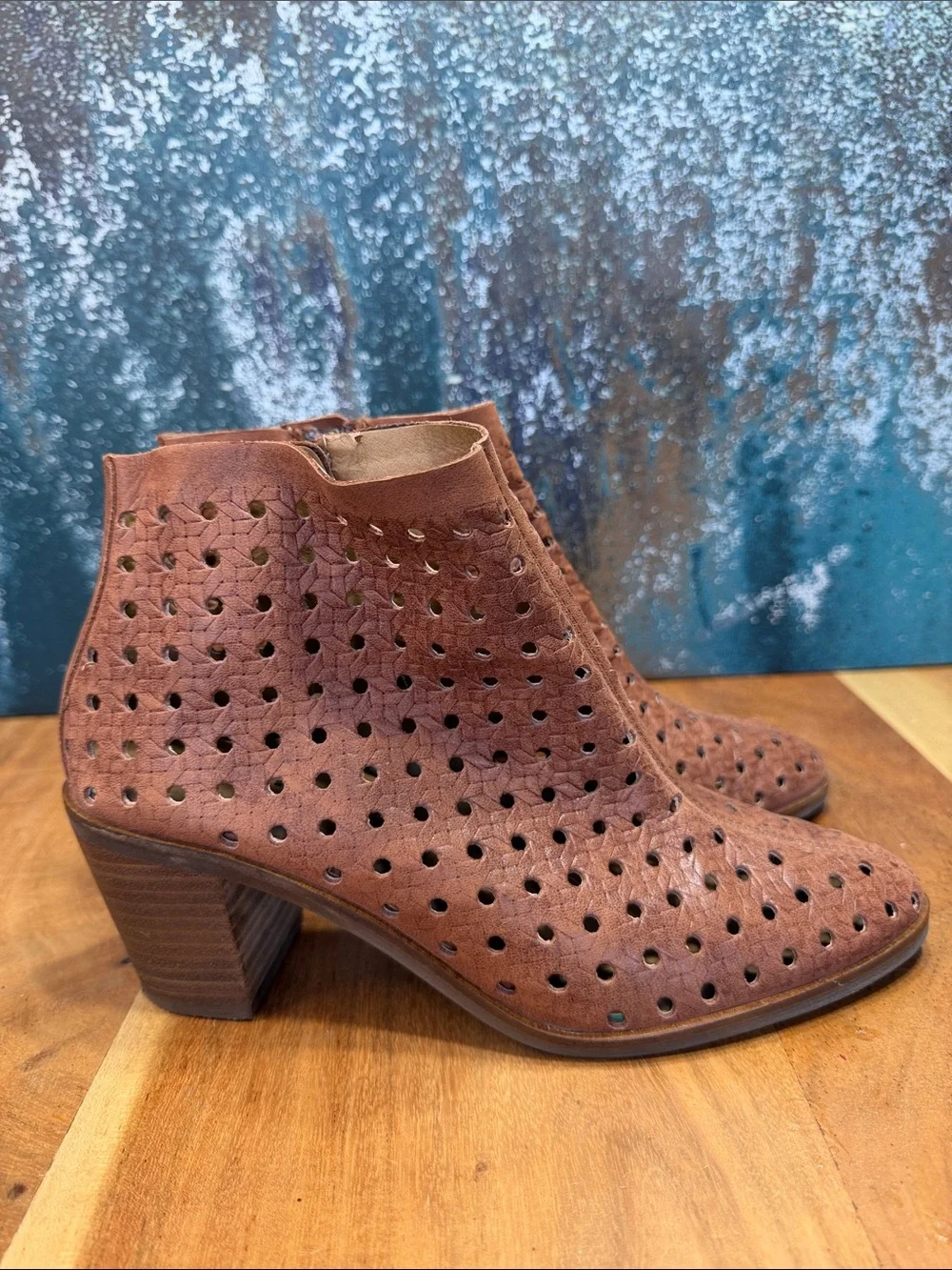 Lucky Brand 2010’s Boho‎ Western Tan Leather Booties 7.5 VGUC